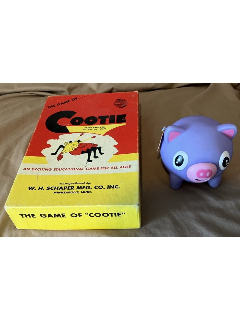 Lot If 2 Games 1949 Cootie By W. H. Schaper & GI GI Piggy Stress Reliever